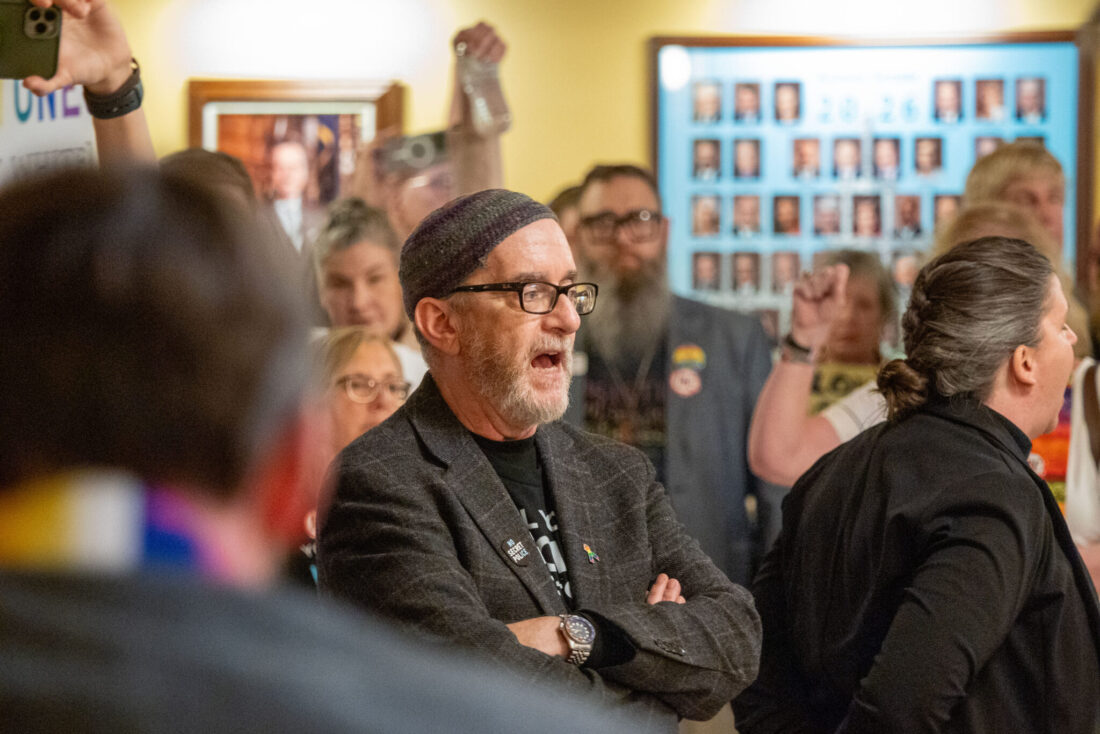 Clergy-led activists block entry into Kansas Senate in protest over bathroom law